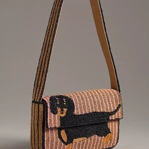 Anthropologie Fiona Dachshund Shoulder Bag
